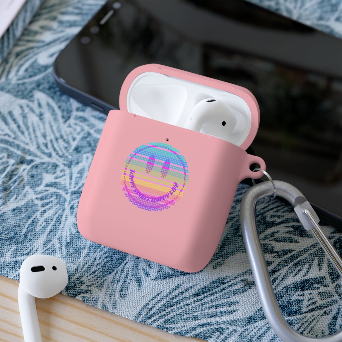 Happy Spirit Happy Life AirPods and AirPods Pro Case Cover, AirPods and AirPods Pro Case Cover, VSCO girl, Smiley Happy Life Protect