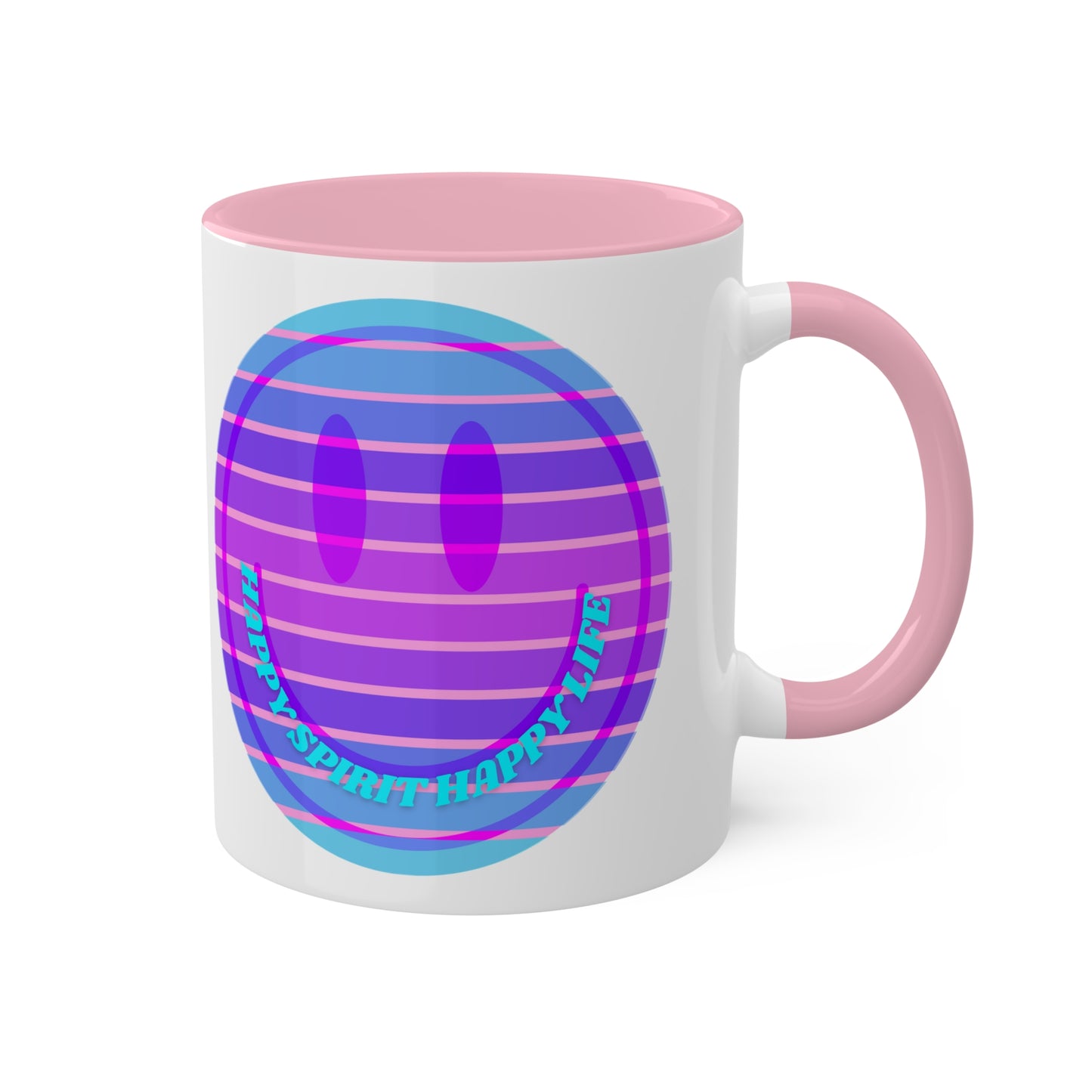 Retro Happy Spirit Happy Life Aesthetic Mug, Smile Face Mug, Trendy Coffee Mug, Tumblr Mug, Aesthetic Happy Life Gift, Aesthetic Mug