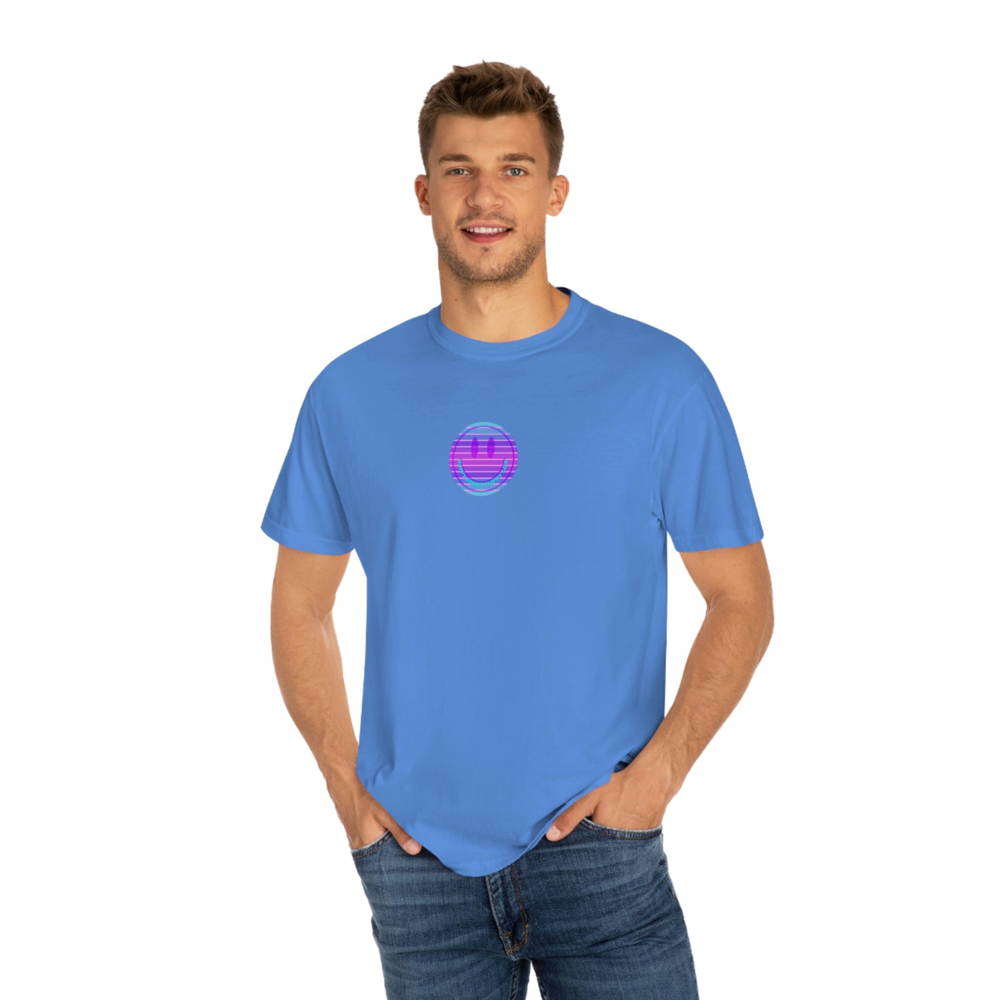 Retro Smile T shirt, Happy Spirit Happy Mind, Aesthetic t shirt, Graphic Tee Tumblr Tshirt, Trendy Oversized, Vsco girl, Comfort Colors