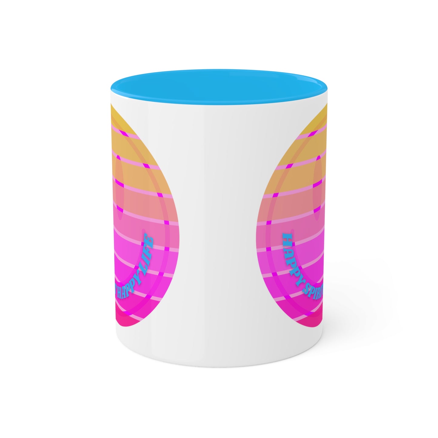 Retro Happy Spirit Happy Life Aesthetic Mug, Smile Face Mug, Trendy Coffee Mug, Tumblr Mug, Aesthetic Happy Life Gift, Aesthetic Mug