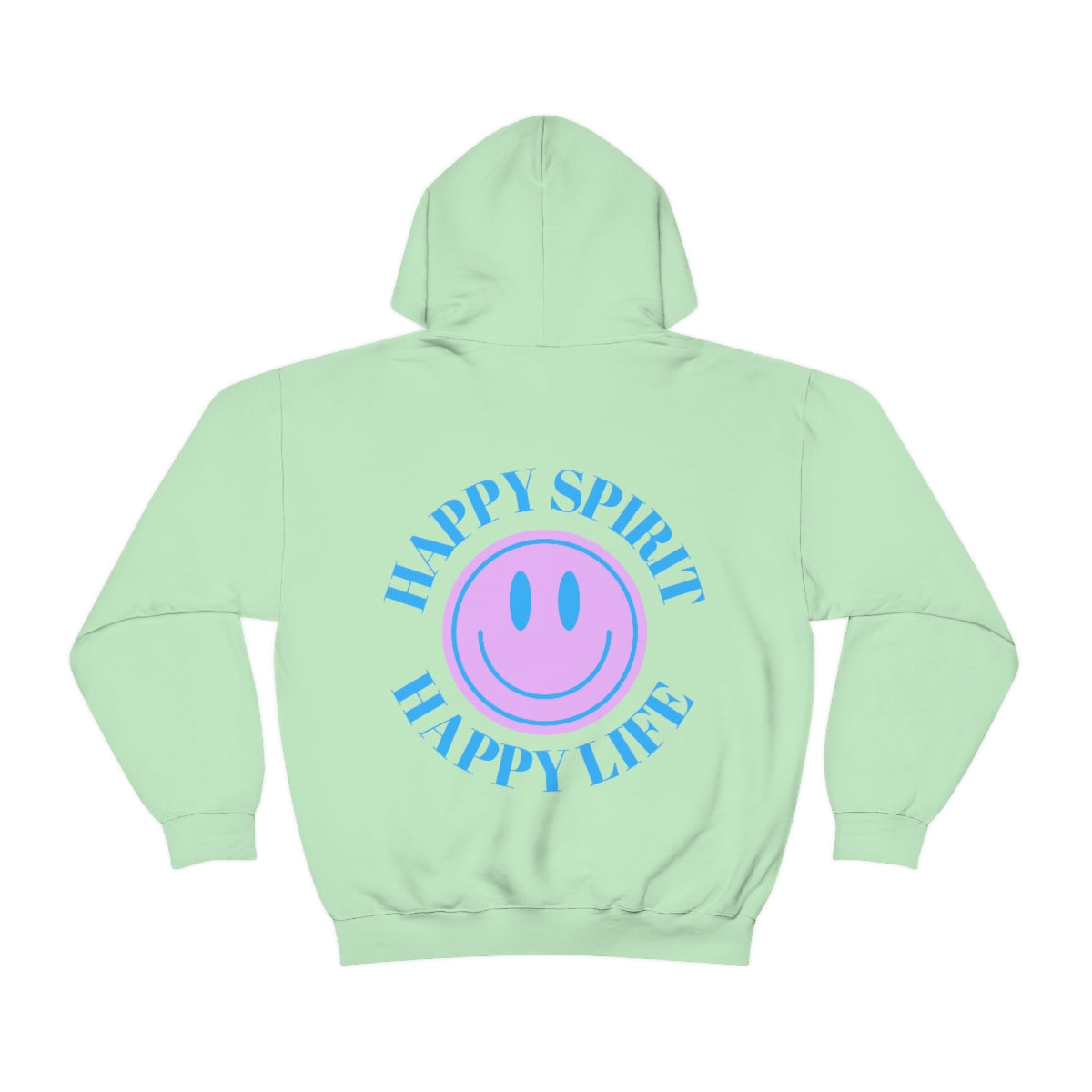 Happy Spirit Happy Life Sweatshirt, Gildan 18500 Hoodie, Oversized Hoodie, Back Print Trendy Sweatshirt, Beach Cover Up, Lake Cover Up