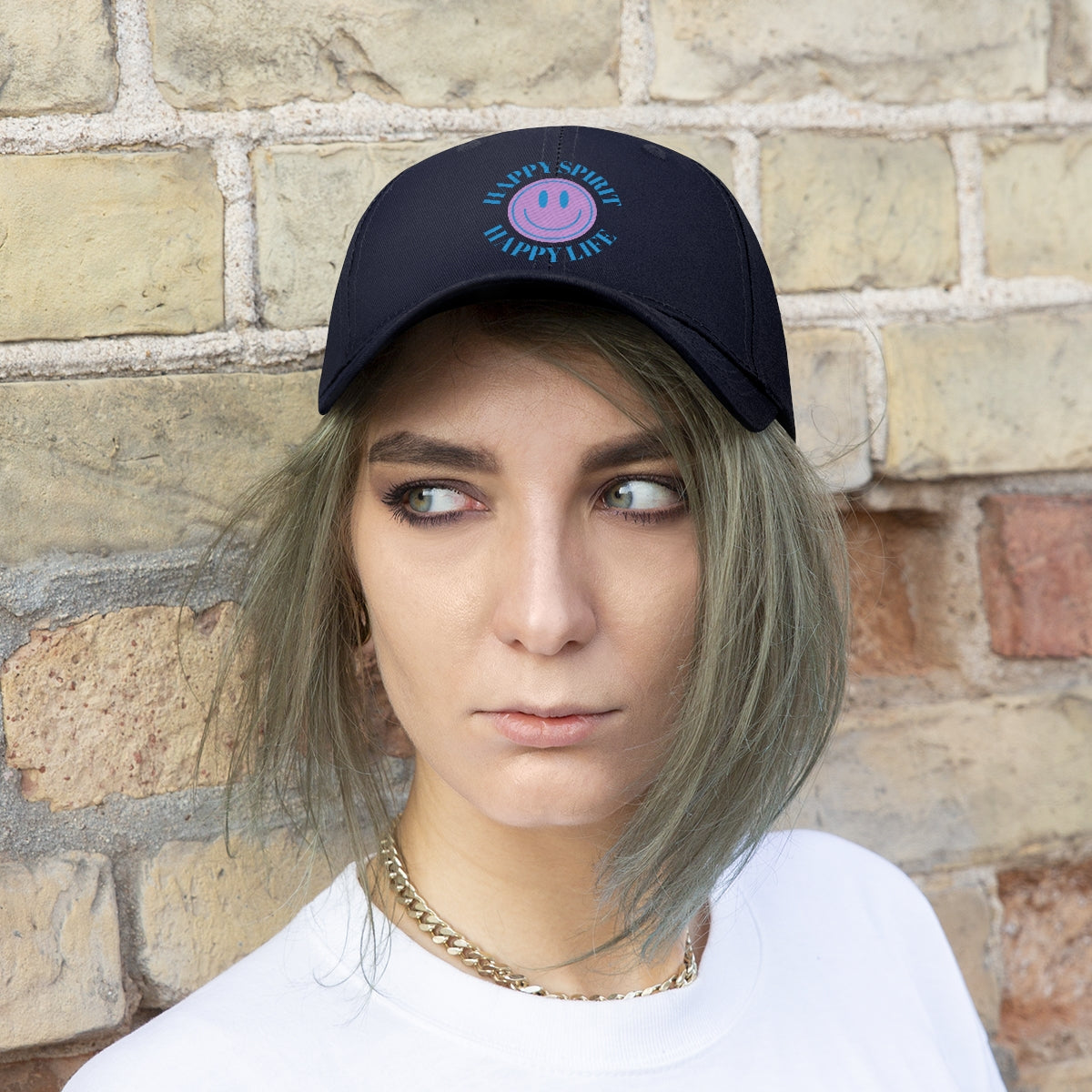 Happy Spirit Happy Life Embroidered Hat