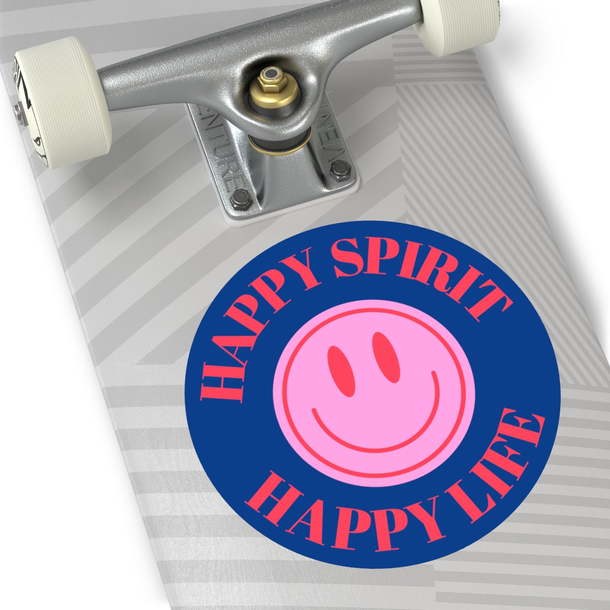Happy Spirit Happy Life Round Vinyl Stickers, UV Smiley Stickers, Smile Sticker, Tumblr Retro Smile, VSCO Girl, Computer, Skateboard