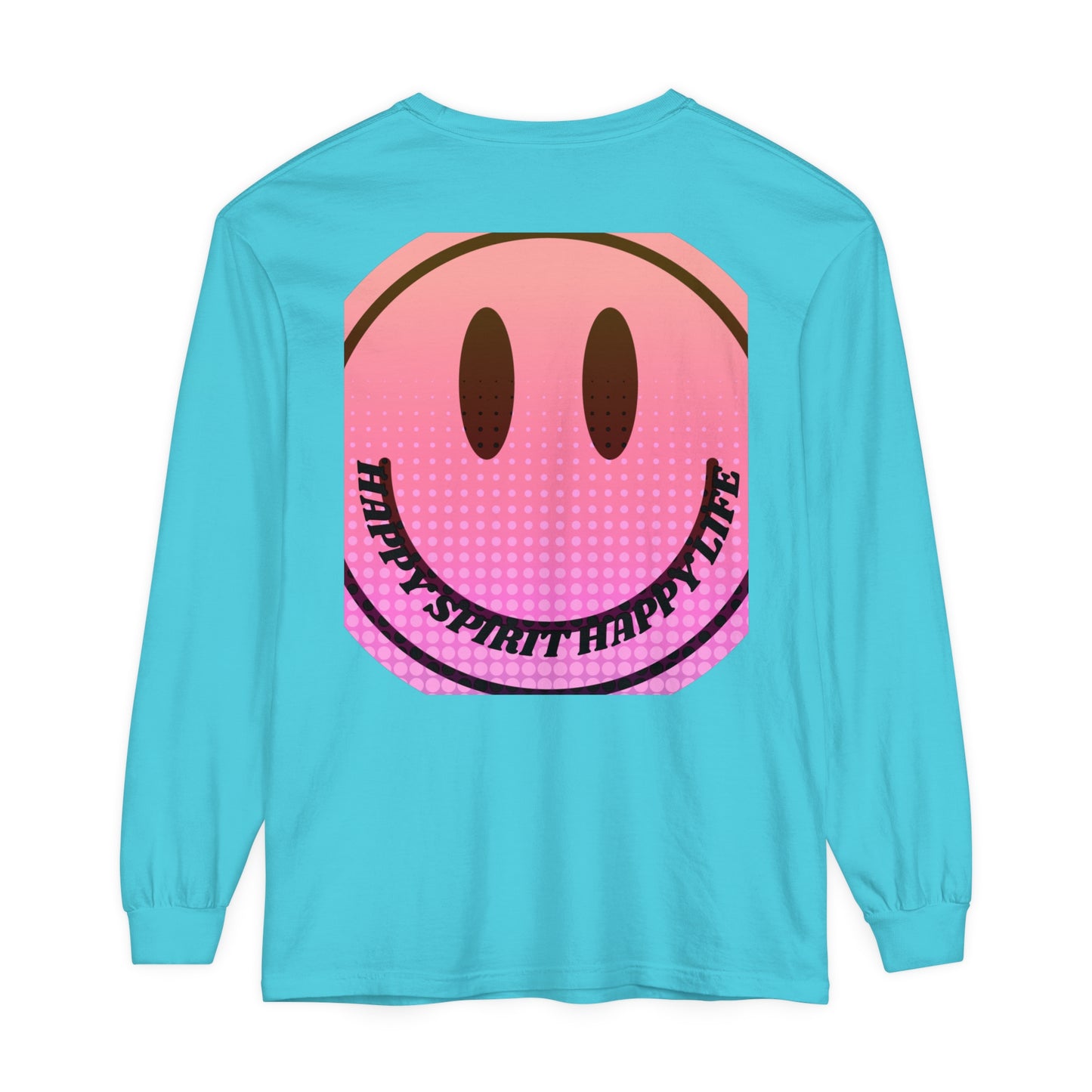 Aesthetic Long Sleeve Shirt, Smile Face Y2K Retro Shirt, 80's Style Smile Graphic, Comfort Colors Unisex Garment-dyed Long Sleeve T-Shirt