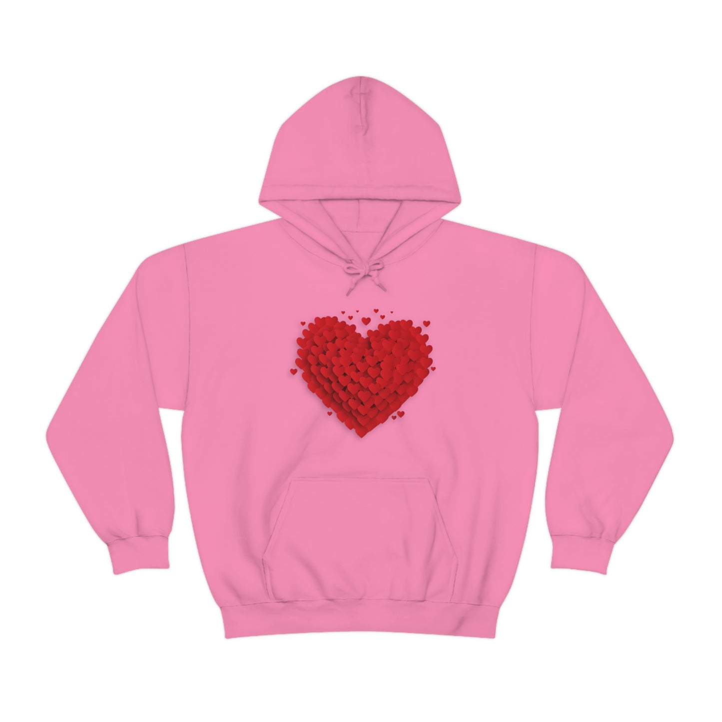 Love 3D Hearts Hoodie Sweatshirt, Pile of Hearts Love Hoodie, Valentine's Pink and Red Hoodie Pastel Pink Lavender and Mint Hoodie