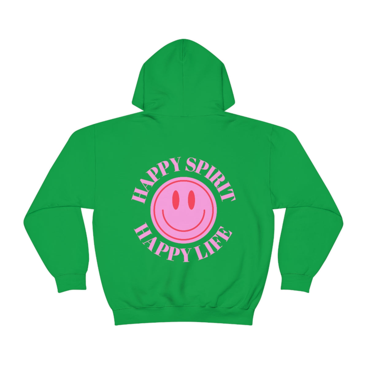 Happy Spirit Happy Life Sweatshirt, Pink Smile Lilac Hoodie, Oversized Hoodie, Front Back Print Trendy Sweatshirt, Beach Cover Up, Cover Up