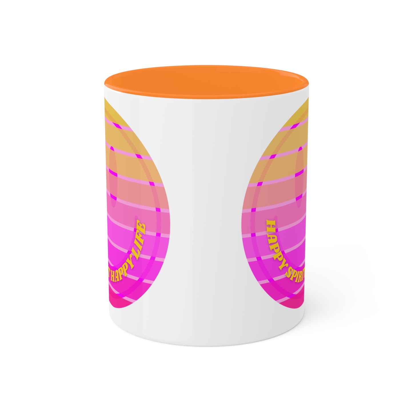 Retro Happy Spirit Happy Life Aesthetic Mug, Smile Face Mug, Trendy Coffee Mug, Tumblr Mug, Aesthetic Happy Life Gift, Aesthetic Mug