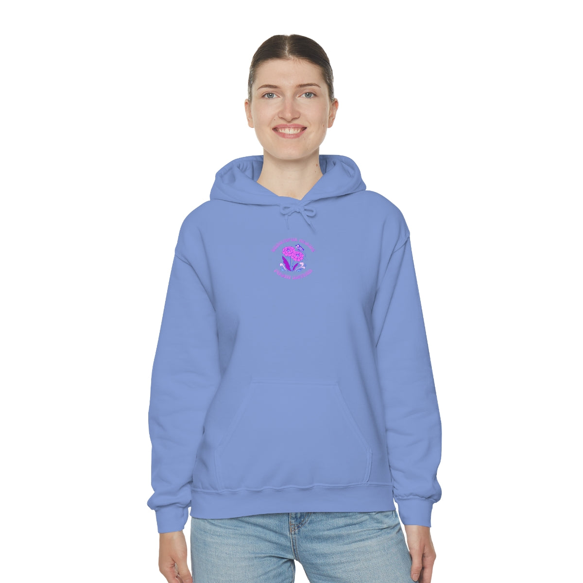 Beautiful Glows from Within Purple Flower Hoodie, Aesthetic Oversized Hoodie, Front Back Print Trendy Sweatshirt, Beach Lake Cover Up