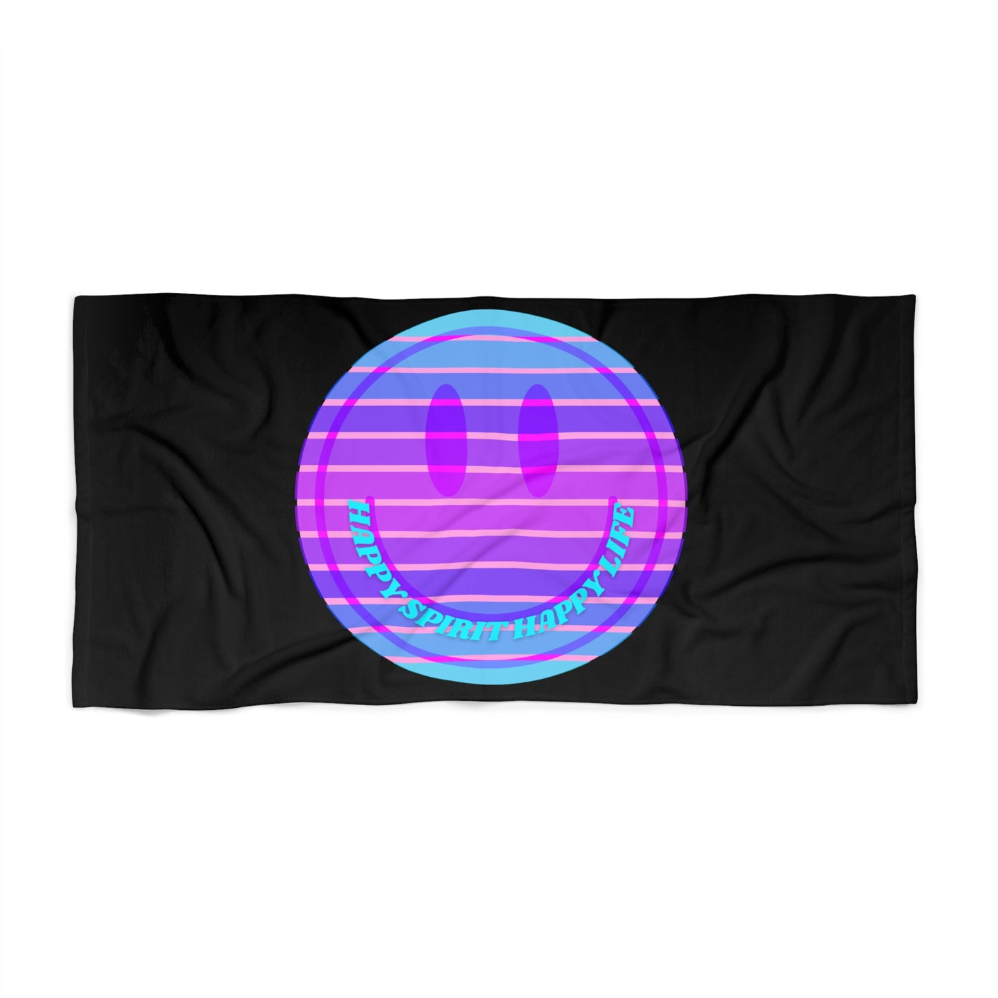 Aesthetic Smile Beach Towel, Happy Spirit Happy Life Towel, Sunset Smile Towel, Trendy Neon Ombre Towel, Summer Towel, Mental Health Towel