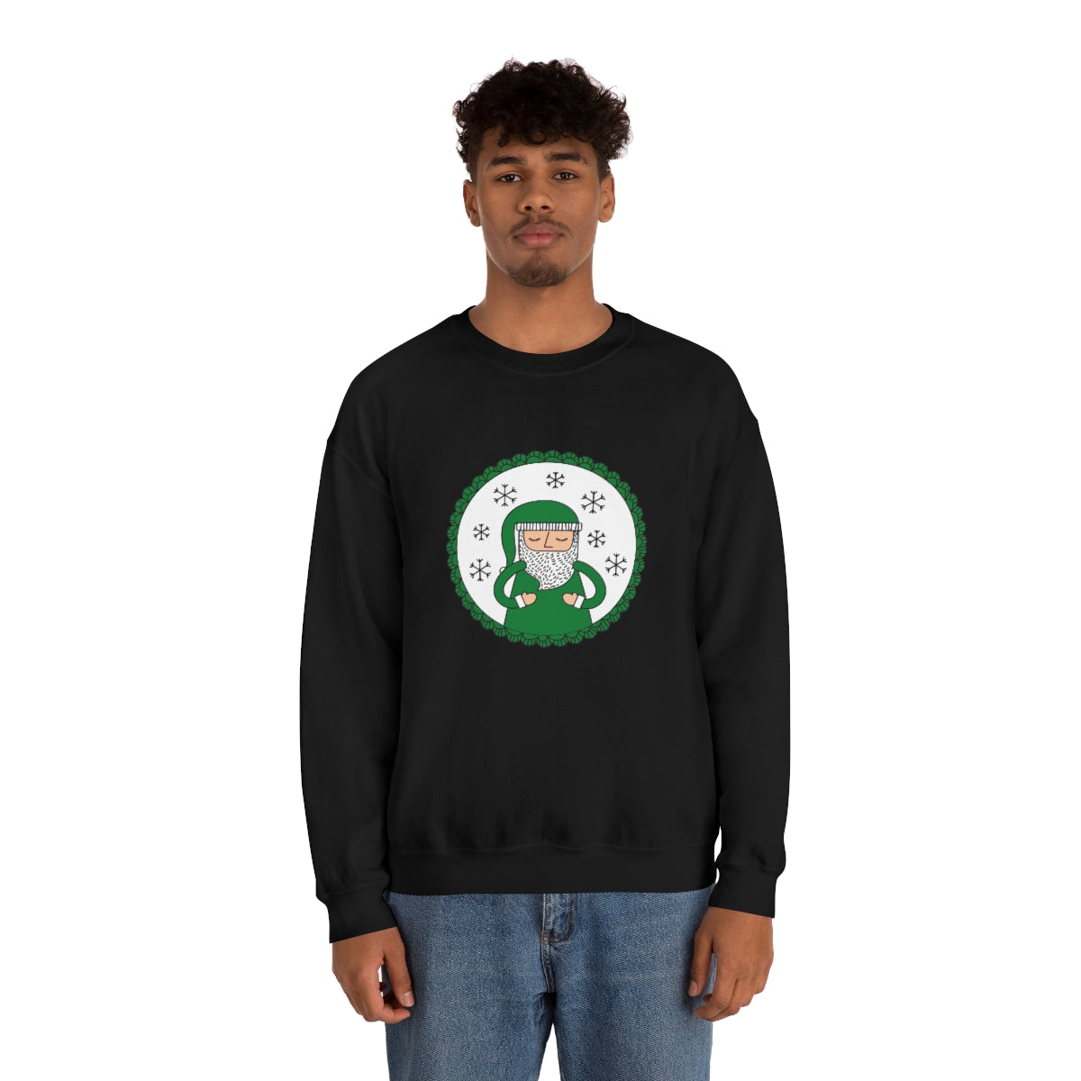 Green Santa Claus Sweatshirt, Green Santa Sweatshirt, Trendy Noel Minimalist Christmas Sweatshirt, Xmas Santa Crewneck Top, Holiday Green