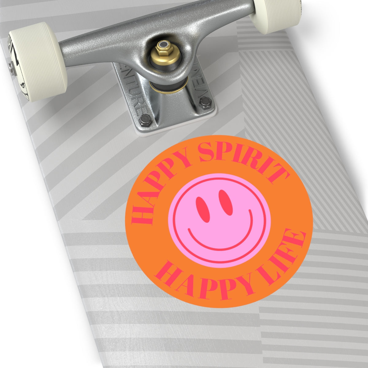 Happy Spirit Happy Life Round Vinyl Stickers, UV Smiley Stickers, Smile Sticker, Tumblr Retro Smile, VSCO Girl, Computer, Skateboard