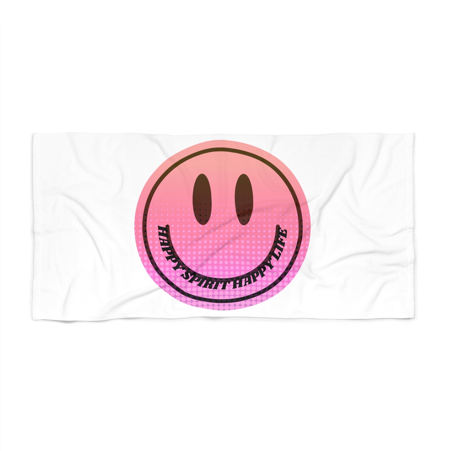 Aesthetic Smile Beach Towel, Happy Spirit Happy Life Towel, Sunset Smile Towel, Trendy Neon Ombre Towel, Summer Towel, Mental Health Towel