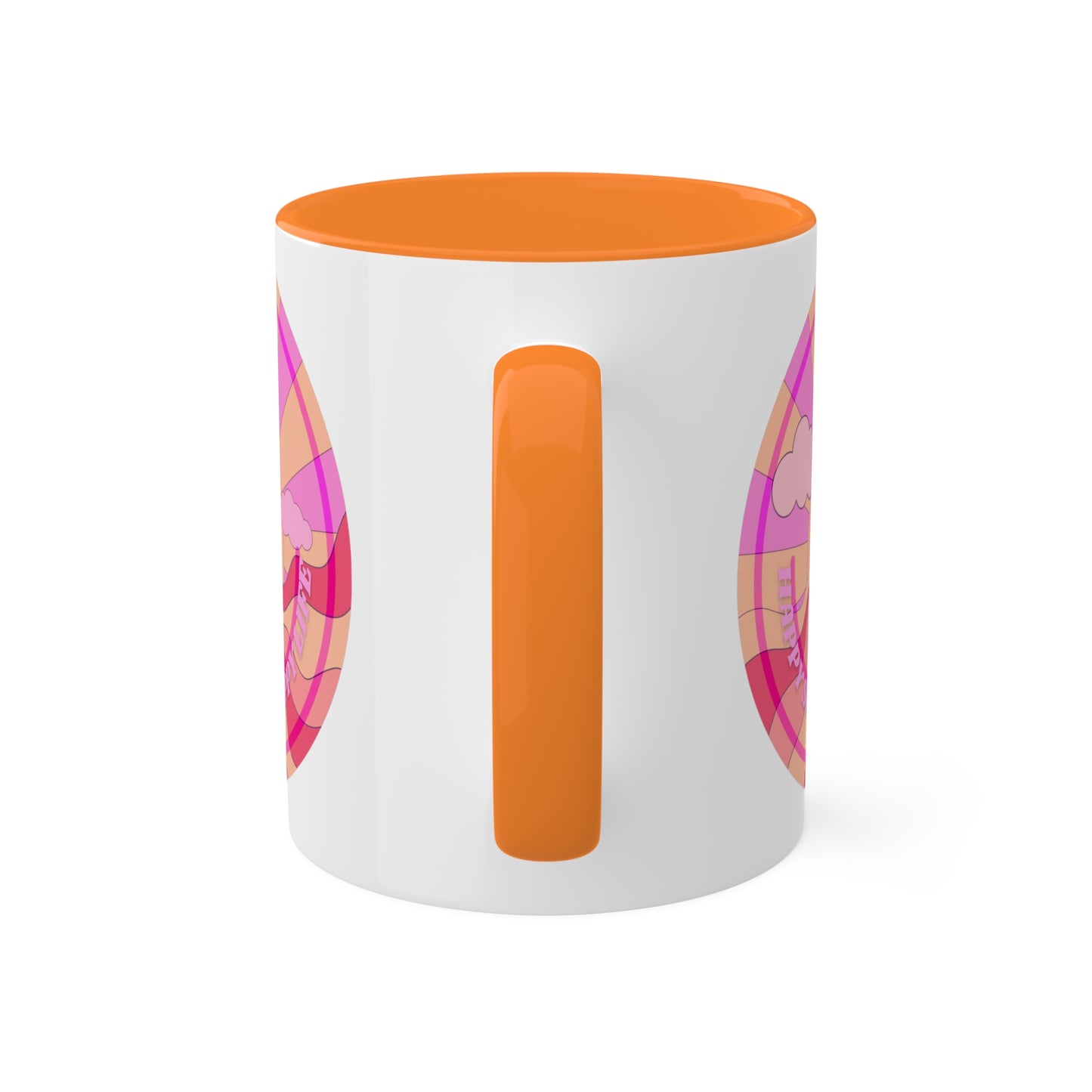 Retro Happy Spirit Happy Life Aesthetic Mug, Smile Face Mug, Trendy Coffee Mug, Tumblr Mug, Aesthetic Happy Life Gift, Aesthetic Pink Mug