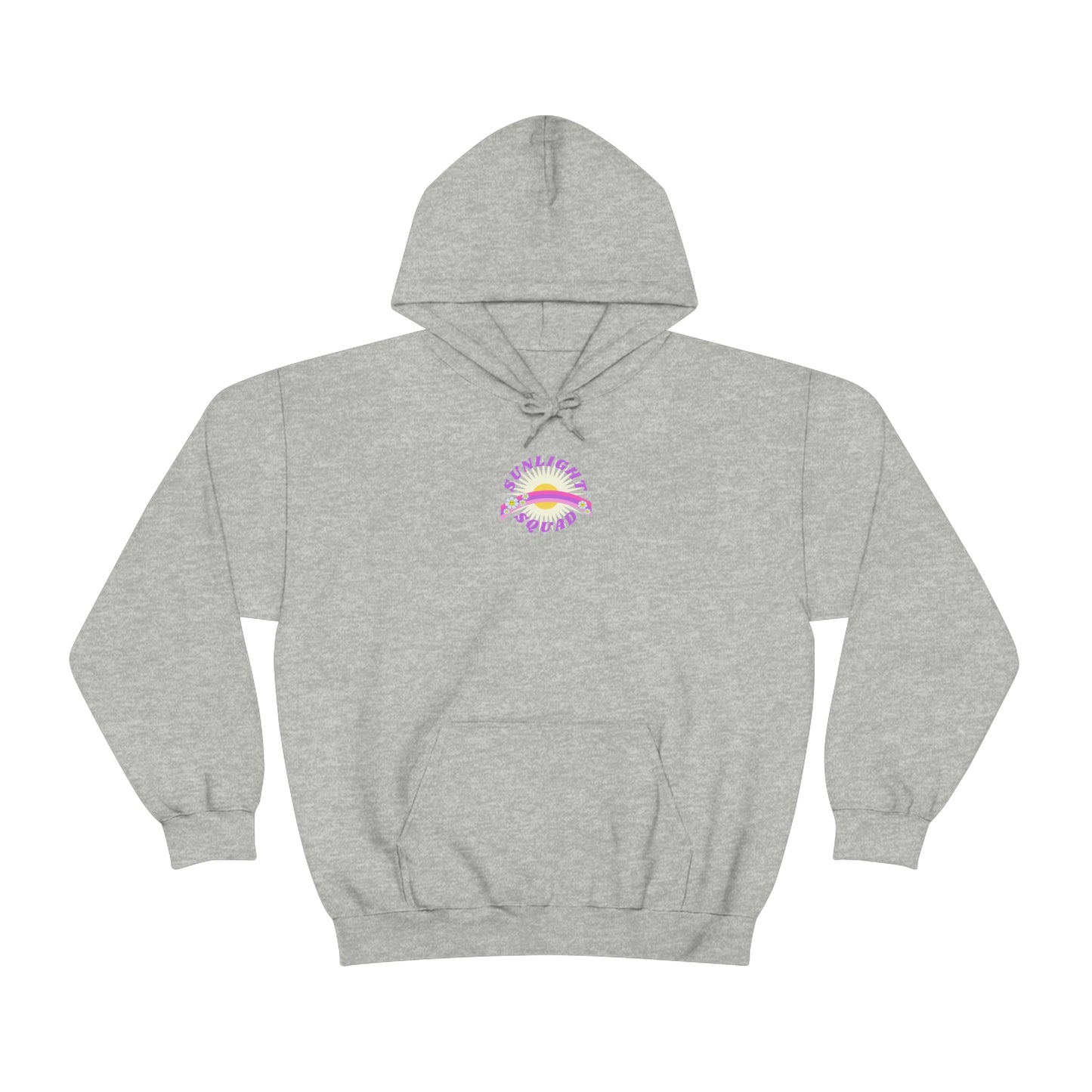 Retro Smile Flower Pink Purple Lavender Lilac Hoodie, Sunlight Squad Sweatshirt, Back Graphic Hoodie, VSCO Girl Oversized Trendy Tumblr Top