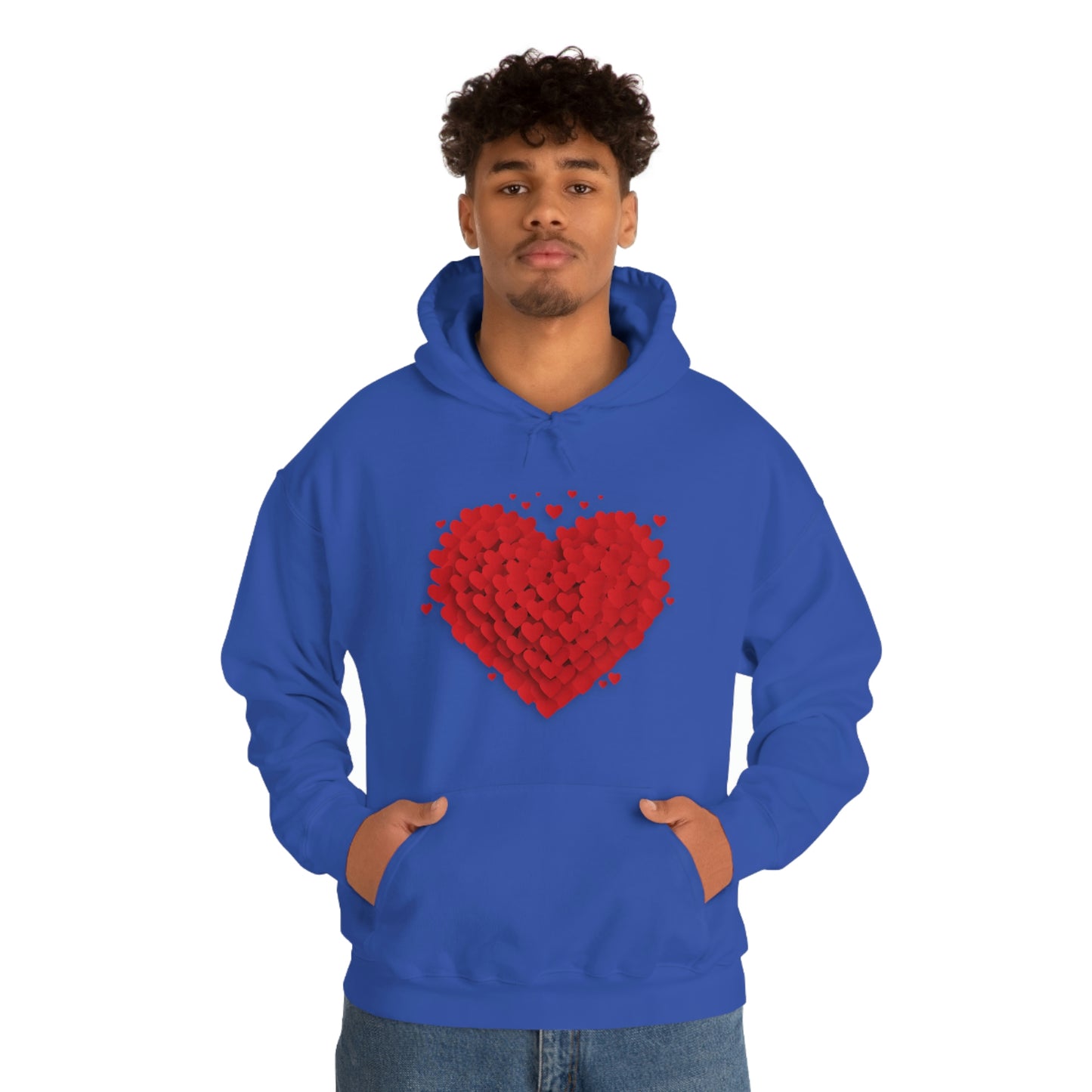 Love 3D Hearts Hoodie Sweatshirt, Pile of Hearts Love Hoodie, Valentine's Pink and Red Hoodie Pastel Pink Lavender and Mint Hoodie