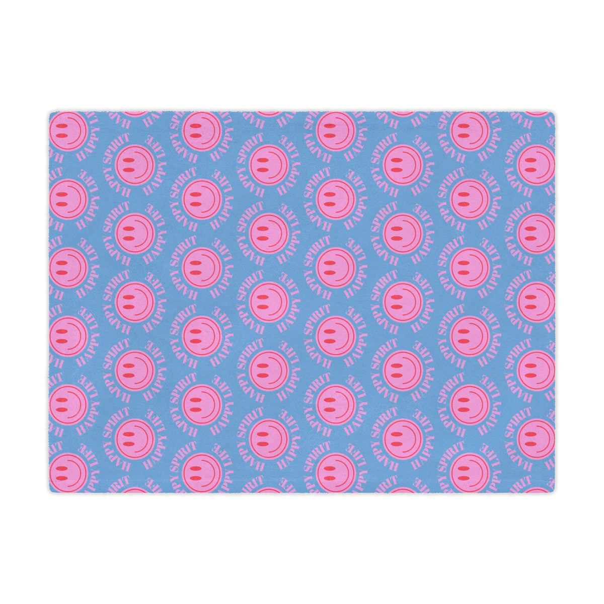 Adult Pink Smile Minky Blanket, Happy Spirit Happy Life Happy Mind Blanket, Aesthetic Blanket, Adult Fleece Smile Pink Y2k Throw