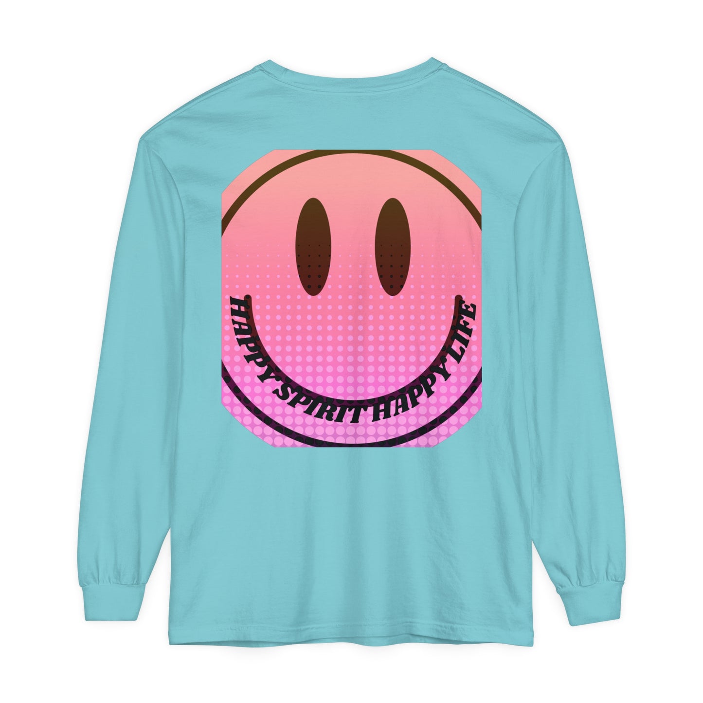 Aesthetic Long Sleeve Shirt, Smile Face Y2K Retro Shirt, 80's Style Smile Graphic, Comfort Colors Unisex Garment-dyed Long Sleeve T-Shirt