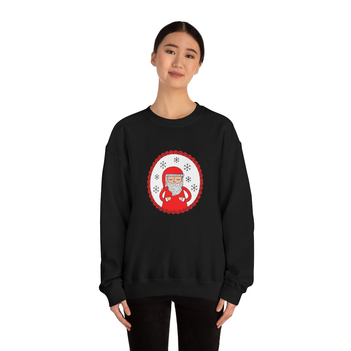 Minimalist Santa Claus Sweatshirt, Santa Sweatshirt, Trendy Noel Minimalist Christmas Sweatshirt, Xmas Santa Crewneck Top, Red Holiday Top