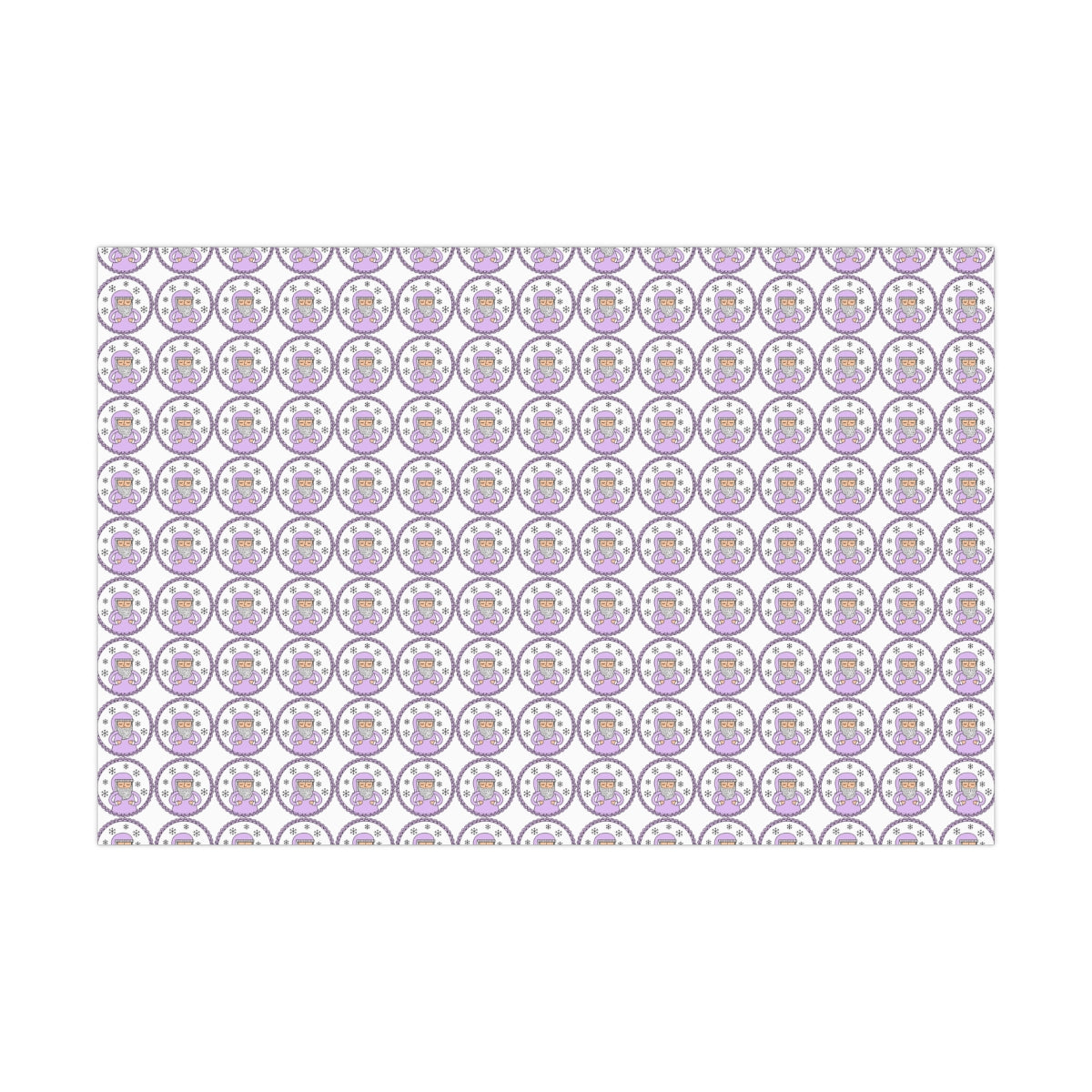 Purple Santa Gift Wrap Paper, Lavender Santa Claus Paper, Pastel Christmas Paper, Purple Holiday Wrapping Paper