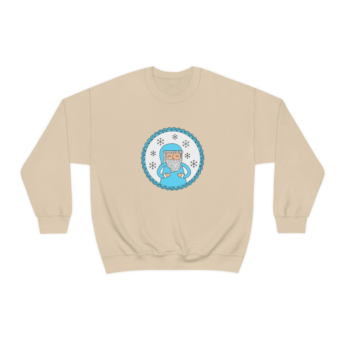 Blue Santa Claus Sweatshirt, Turquoise Santa Sweatshirt, Trendy Noel Minimalist Christmas Sweatshirt, Xmas Santa Crewneck Pastel Holiday Top