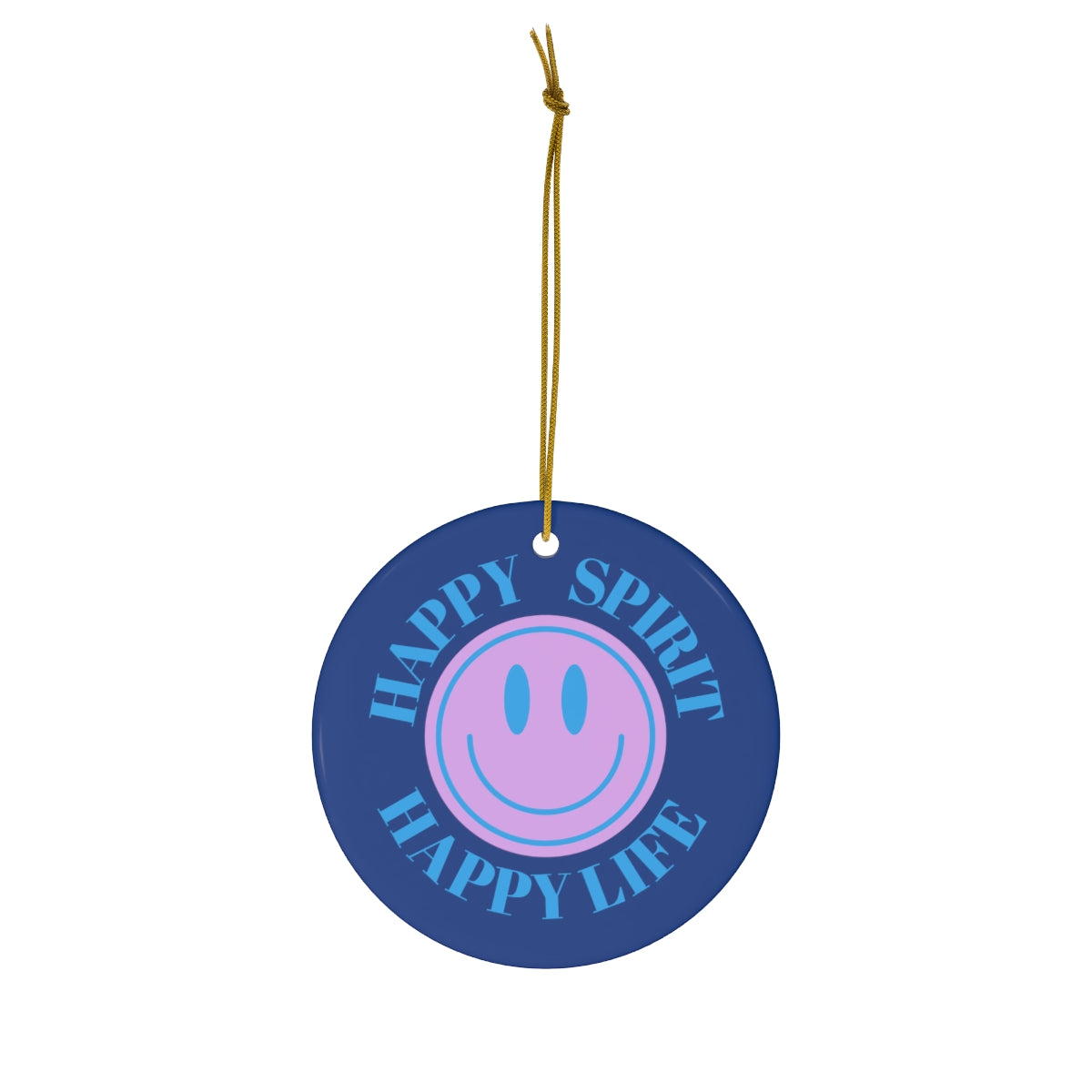 Holiday Ornament Happy Spirit Happy Life, Happiness Ornament, Modern Ornament, Smile Decoration, VSCO, Tumblr, Purple Smile, Retro Christmas