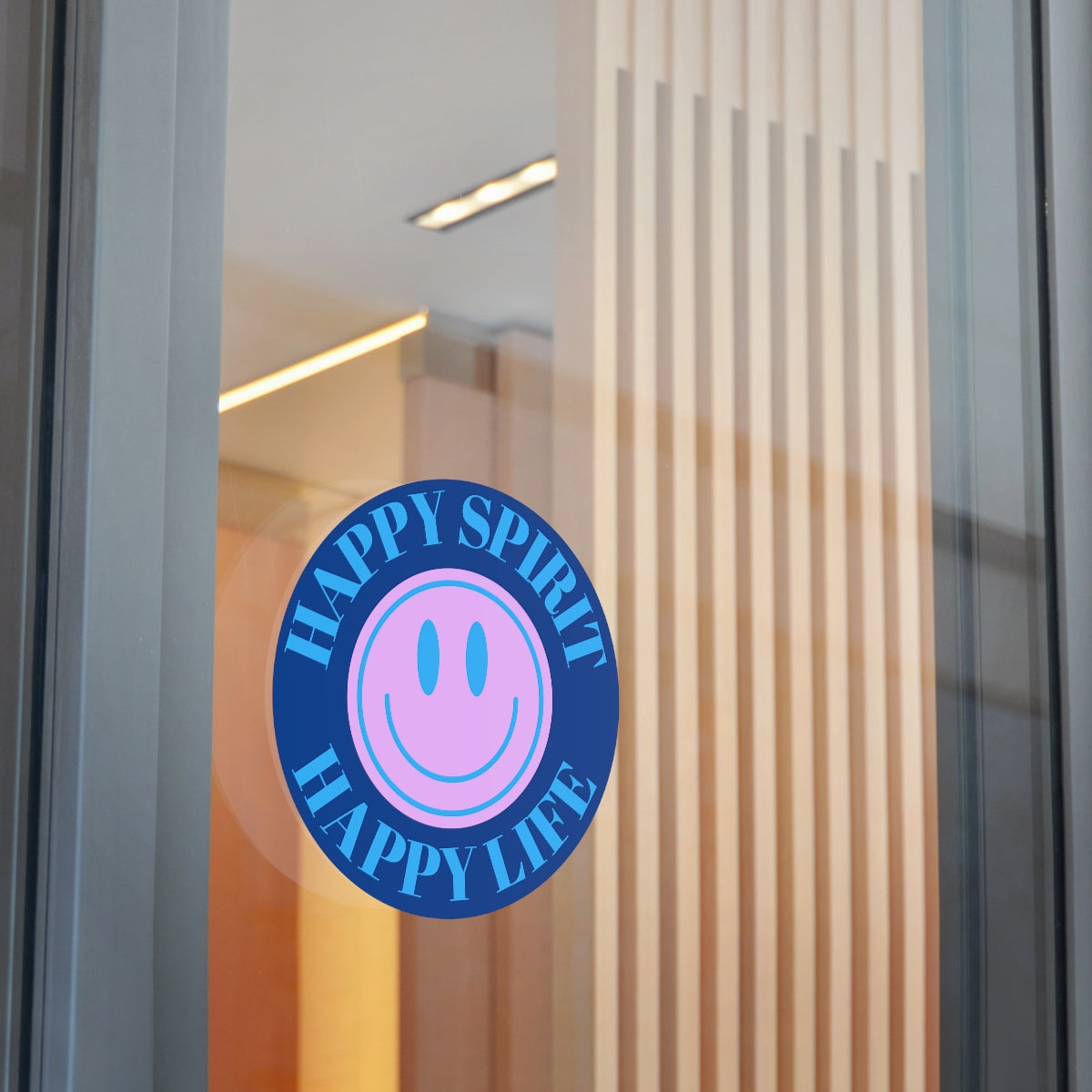 Happy Spirit Happy Life Round Vinyl Stickers, UV Smiley Stickers, Smile Sticker, Tumblr Retro Smile, VSCO Girl, Computer, Skateboard