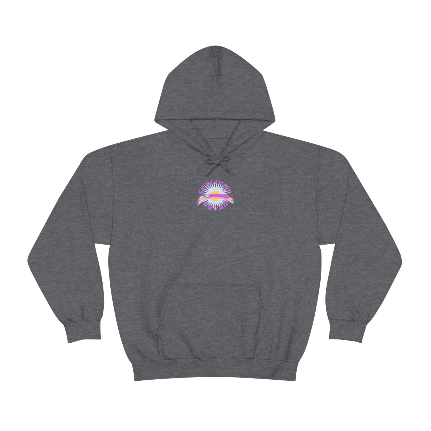 Retro Smile Flower Pink Purple Lavender Lilac Hoodie, Sunlight Squad Sweatshirt, Back Graphic Hoodie, VSCO Girl Oversized Trendy Tumblr Top