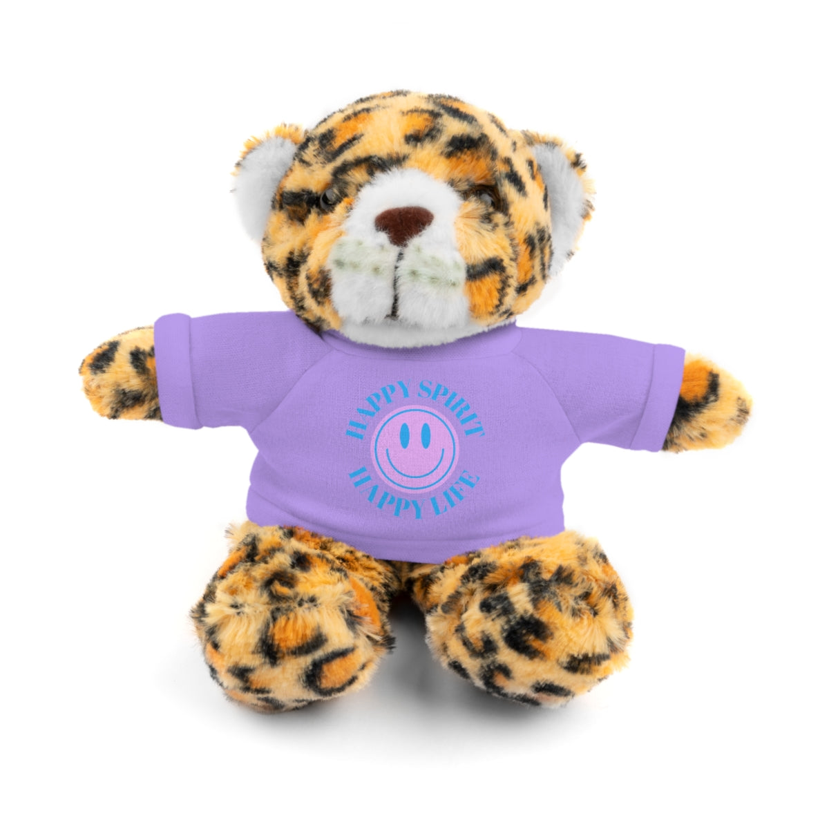 Happy Spirit Happy Life Stuffie, Stuffy, Stuffed Animals with Tee, Happy Mind Gift, Inspo , Love Toy Panda, Bear, Bunny, Jaguar, Sheep, Lion