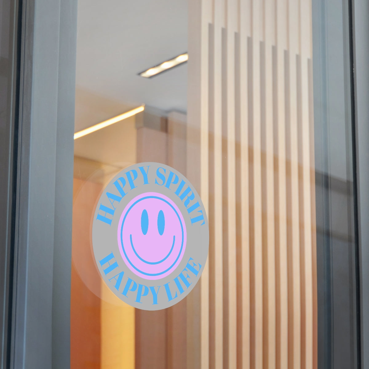 Happy Spirit Happy Life Round Vinyl Stickers, UV Smiley Stickers, Smile Sticker, Tumblr Retro Smile, VSCO Girl, Computer, Skateboard