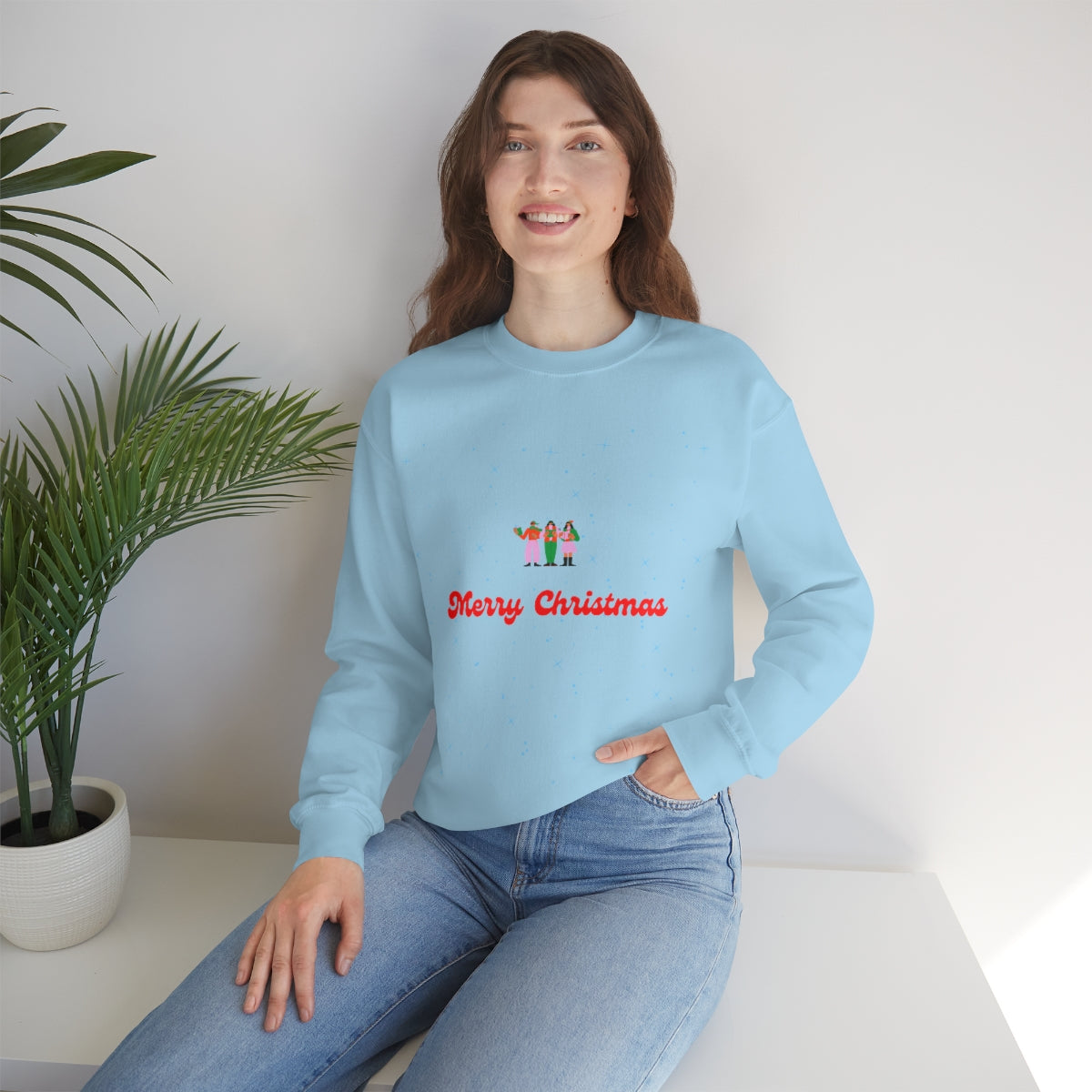 Pink Nutcracker Merry and Bright Minimalist Sweatshirt, Blue Nutcracker Sweatshirt, Trendy Christmas Sweatshirt, Pastel Xmas Crewneck