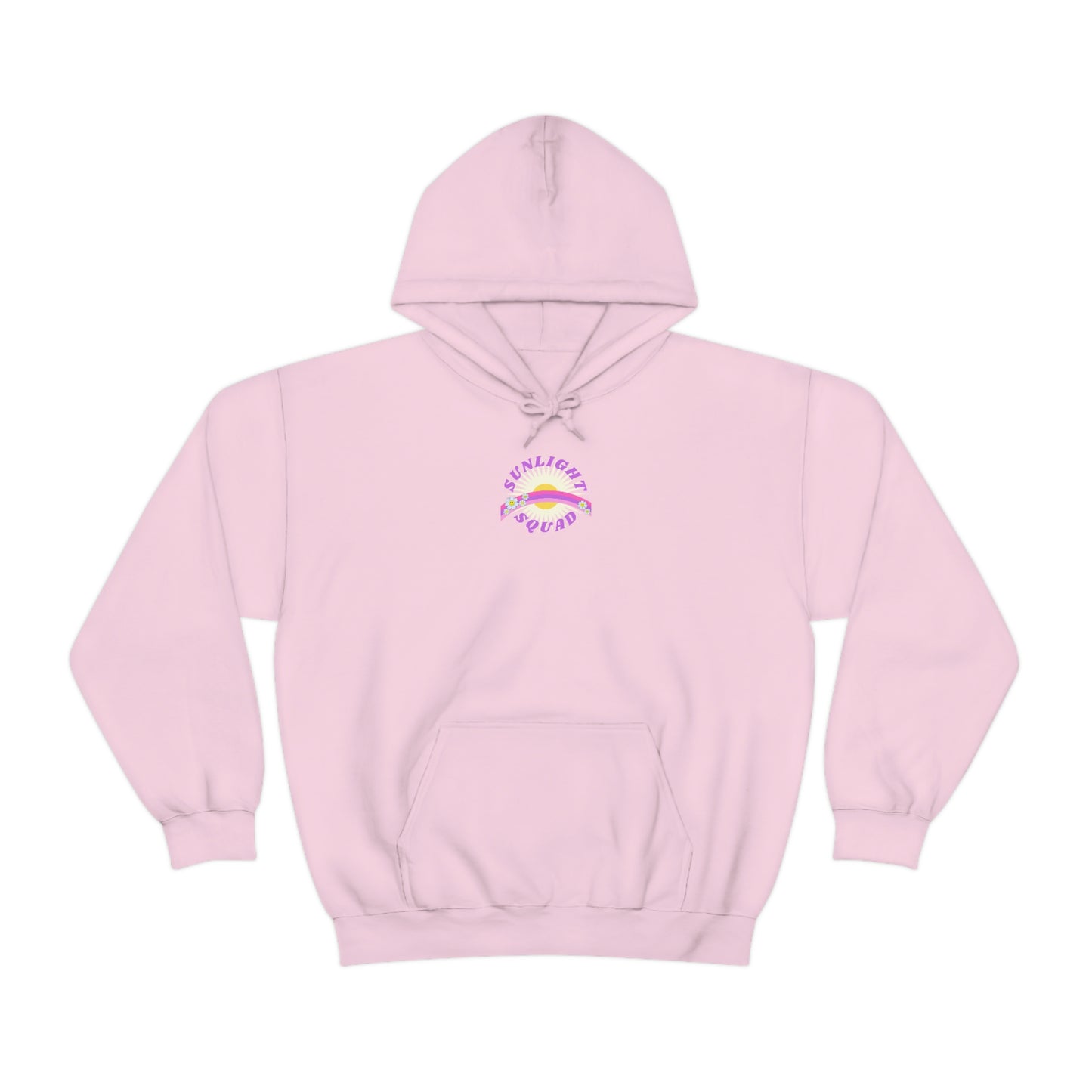 Retro Smile Flower Pink Purple Lavender Lilac Hoodie, Sunlight Squad Sweatshirt, Back Graphic Hoodie, VSCO Girl Oversized Trendy Tumblr Top