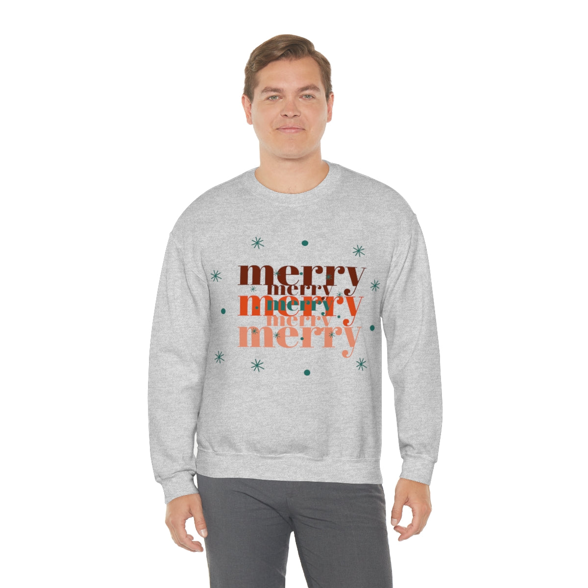 Merry Merry Merry, Christmas, Holiday Sweatshirt, Minimalist Sweatshirt, Oversized VSCO Girl, Tumblr, Unisex Heavy Blend Crewneck