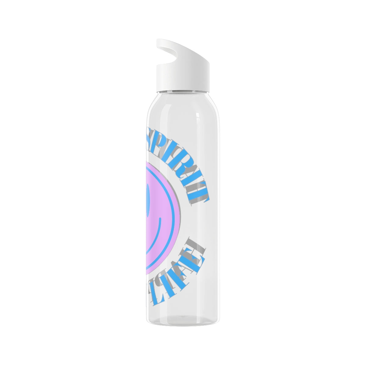 Water Bottle Happy Spirit Happy Life, Aesthetic Pink, Smile Face, Trendy Tumblr Bottle, Tritan Purple Happy Mind Tumbler, BPA Free H