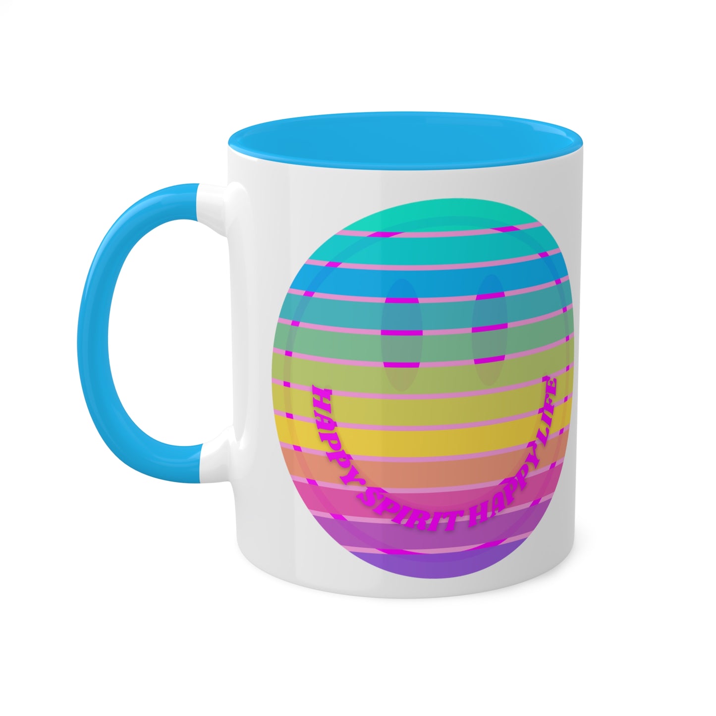 Retro Happy Spirit Happy Life Aesthetic Mug, Smile Face Mug, Trendy Coffee Mug, Tumblr Mug, Aesthetic Happy Life Gift, Aesthetic Mug
