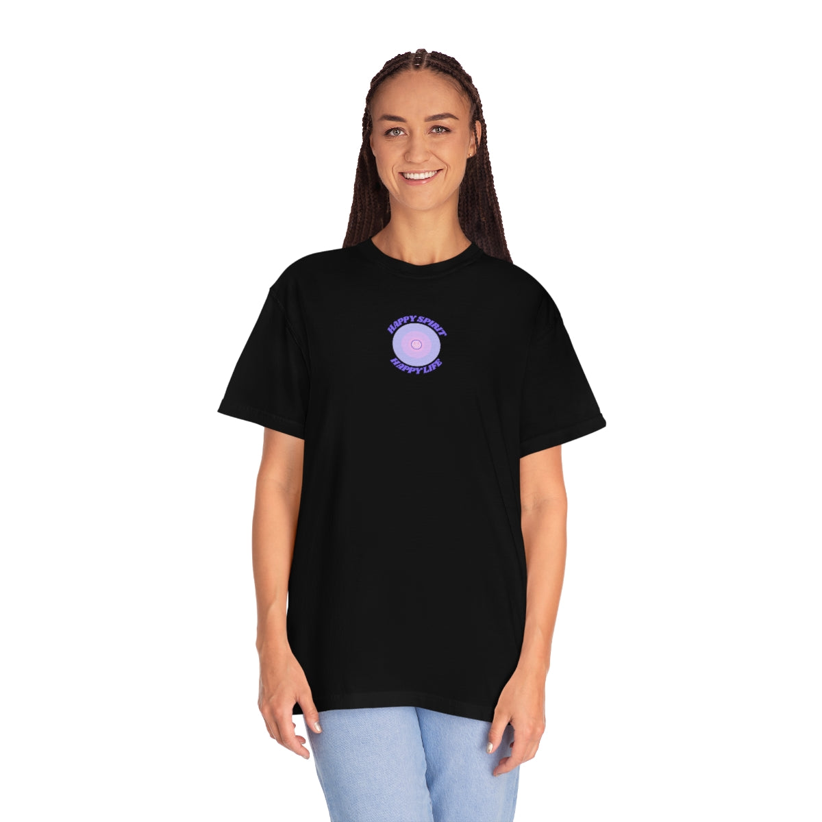 Retro TShirt Happy Spirit Happy Life Happy Mind, Aesthetic Shirt, Graphic Tumblr Tshirt, Trendy Oversized, Vsco girl, Smile Vintage Style