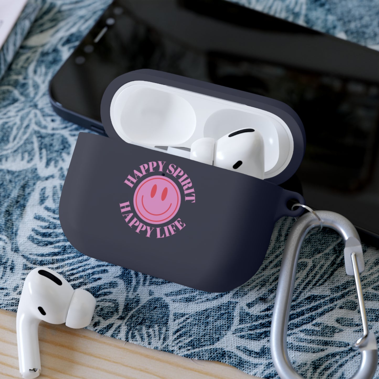 Happy Spirit Happy Life AirPods and AirPods Pro Case Cover, AirPods and AirPods Pro Case Cover, VSCO girl, Smiley Happy Life Protector Case