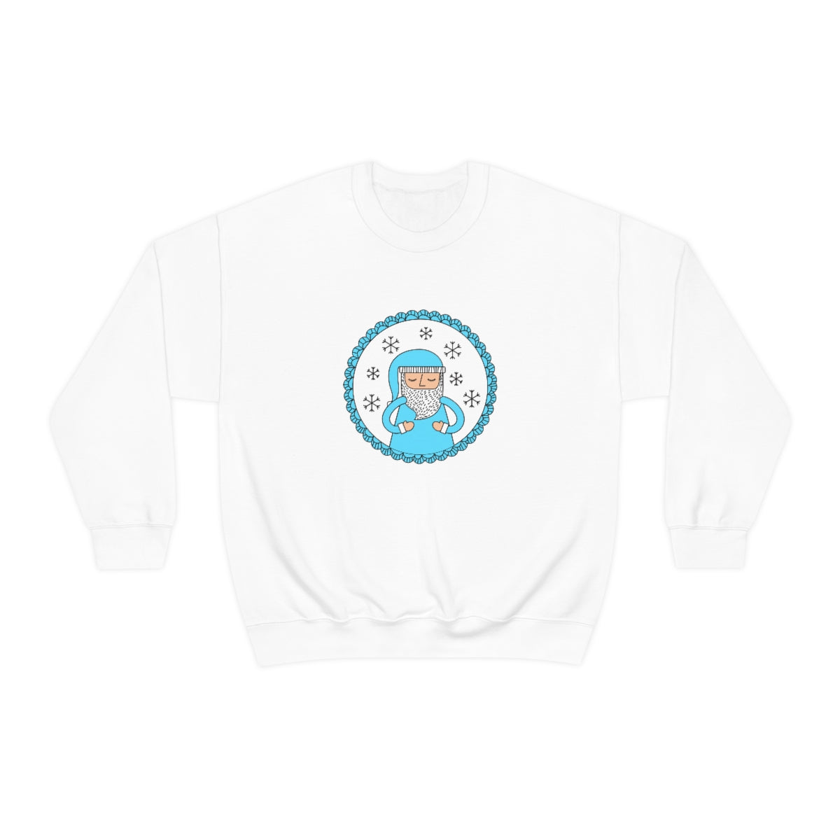Blue Santa Claus Sweatshirt, Turquoise Santa Sweatshirt, Trendy Noel Minimalist Christmas Sweatshirt, Xmas Santa Crewneck Pastel Holiday Top