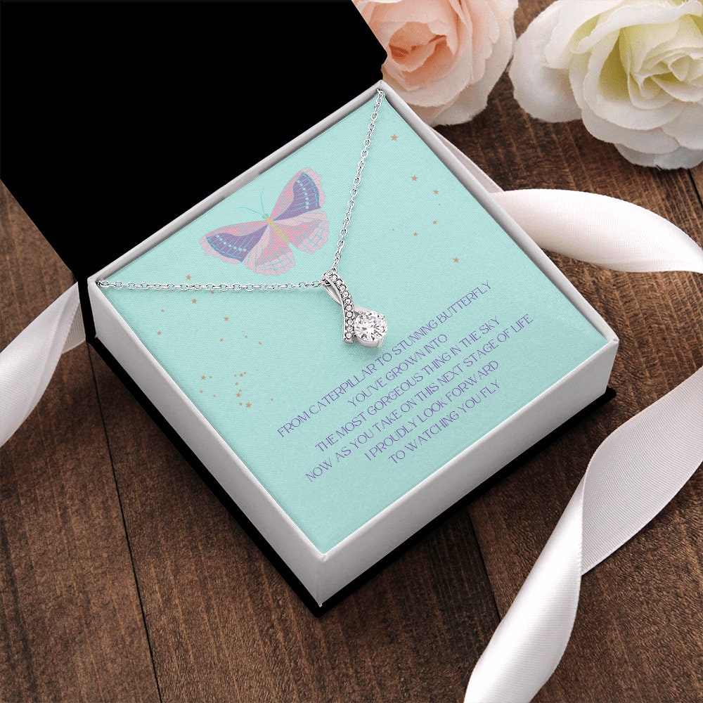 Drop Butterfly Graduation Girl Necklace