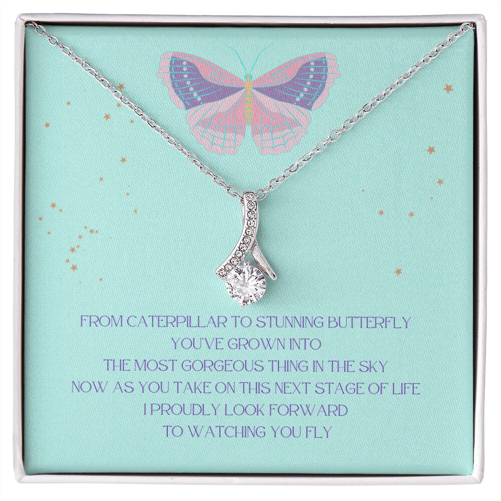 Drop Butterfly Graduation Girl Necklace