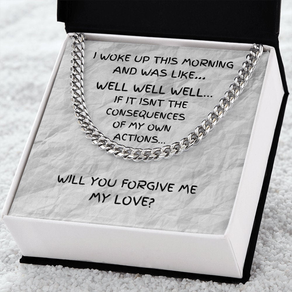 Humorous Gift, Forgiveness Gift, Gold Chain Necklace, Make Up Gift, Girlfriend Apology Gift, Wife Apology Gift, I’m Sorry Gift, Consequence