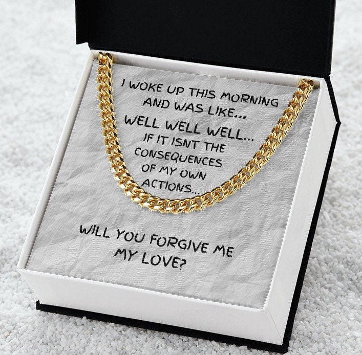 Humorous Gift, Forgiveness Gift, Gold Chain Necklace, Make Up Gift, Girlfriend Apology Gift, Wife Apology Gift, I’m Sorry Gift, Consequence
