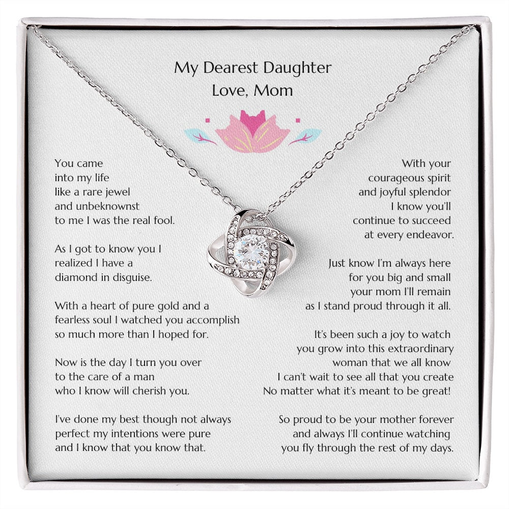 Gift for Bride, Necklace for Bride, Mom To Daughter Wedding, Love Knot, Gift from Mom, Gift from Mother of the Bride, Mother Bride Daughter