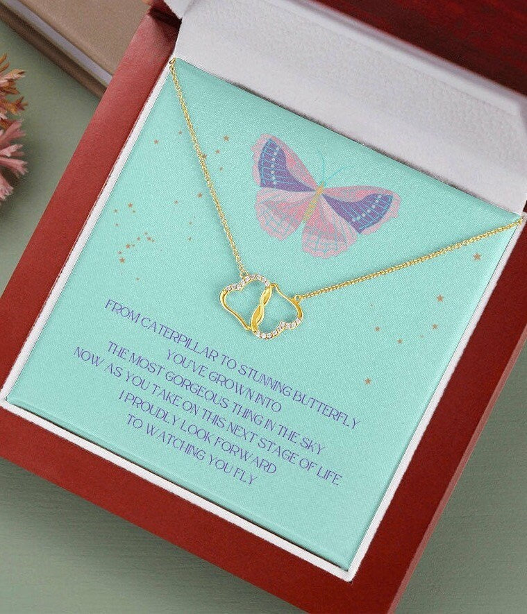 Gift for Daughter, Stepdaughter, Niece, Girl, Sister Life Event Gift, Quinceanera Gift, Sweet 16 Gift, Everlasting Love, Butterfly Necklace
