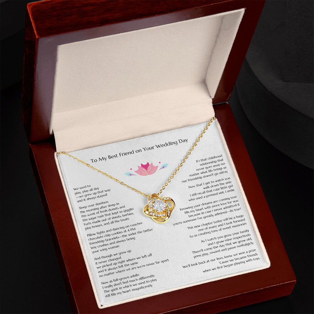 Gift for Bride, Necklace for Bride, Bestie To Bride Wedding, Love Knot, Gift from Friend, Gift from Maid of Honor, MOH To Bride Gift
