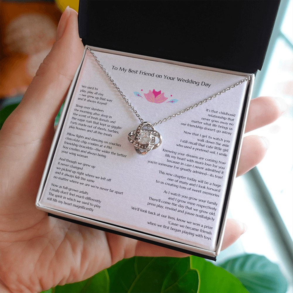 Gift for Bride, Necklace for Bride, Bestie To Bride Wedding, Love Knot, Gift from Friend, Gift from Maid of Honor, MOH To Bride Gift