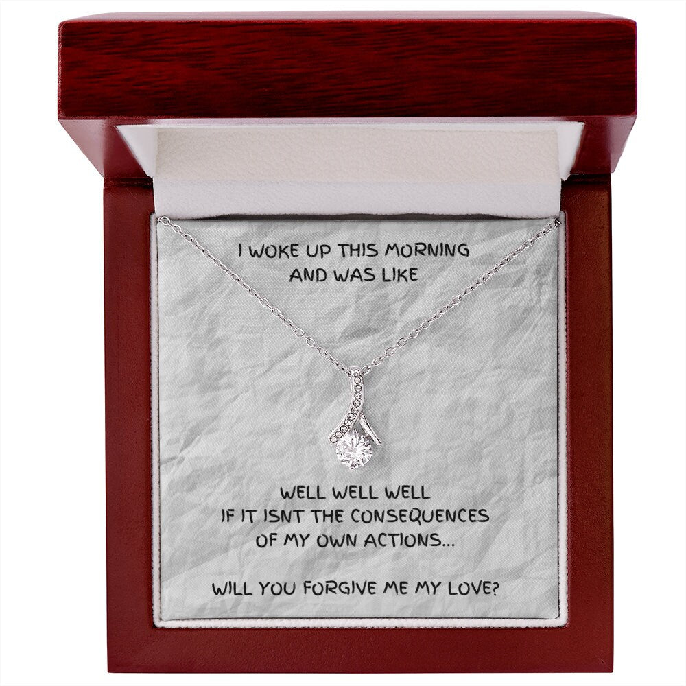 Humorous Gift, Forgiveness Gift, Girlfriend Apology Gift, Wife Apology Gift, I'm Sorry Gift, Consequence, Gold Alluring Necklace, Sorry Gift