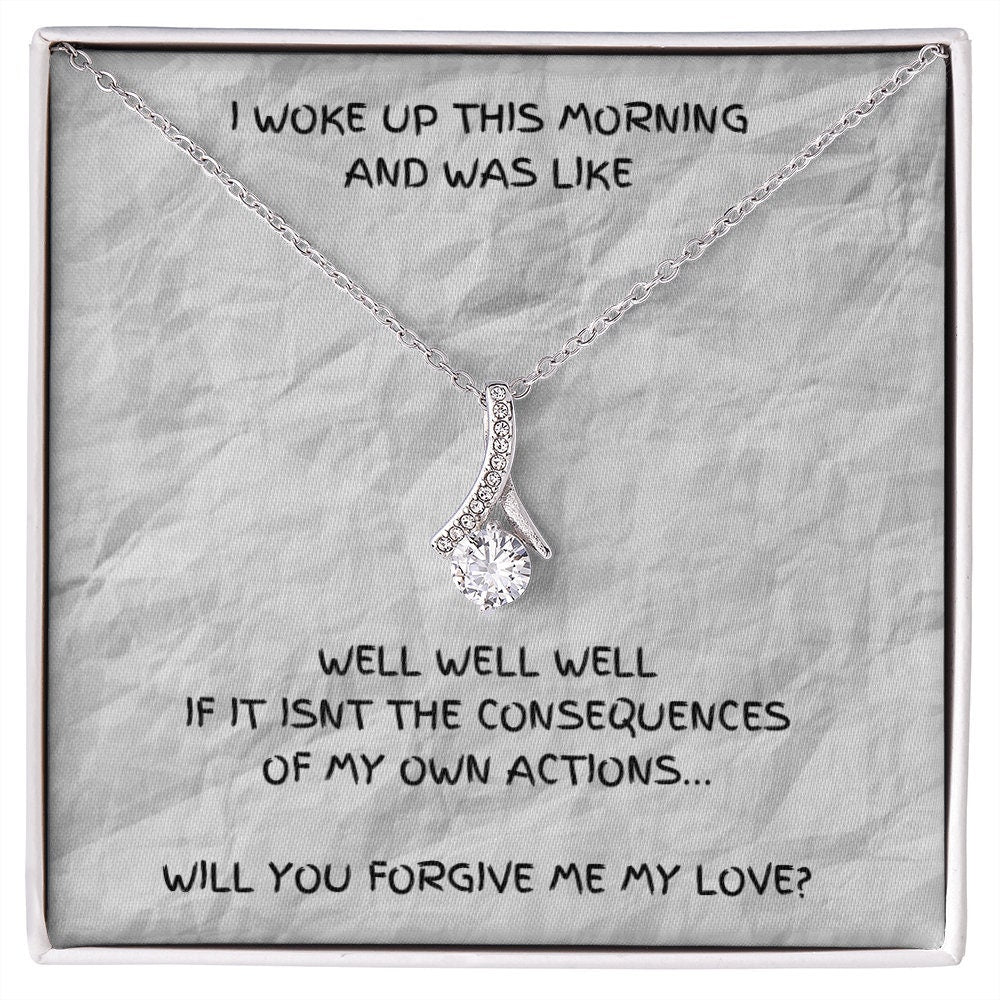 Humorous Gift, Forgiveness Gift, Girlfriend Apology Gift, Wife Apology Gift, I'm Sorry Gift, Consequence, Gold Alluring Necklace, Sorry Gift