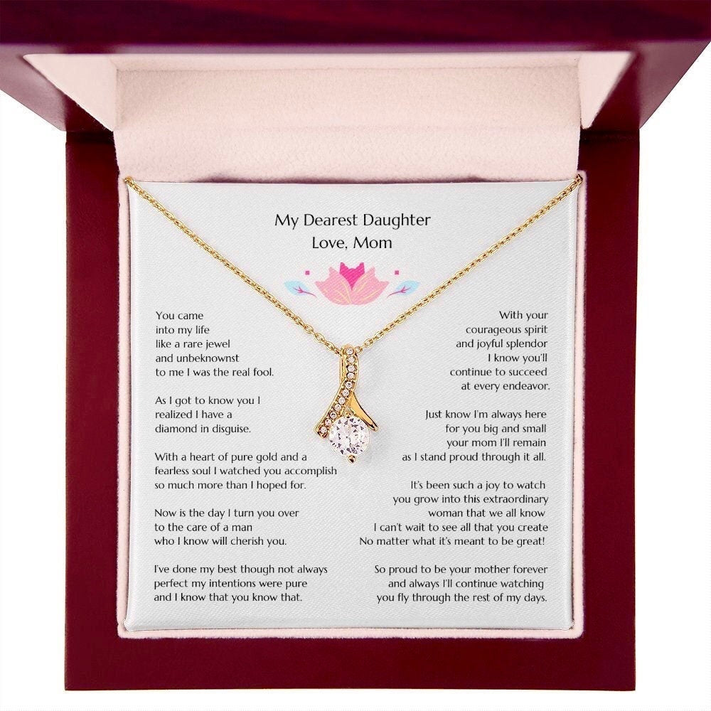 Gift for Bride, Necklace for Bride, Mom To Daughter Wedding, Alluring Beauty, Gift from Mom, Gift from Mother of the Bride, Bridal Gift