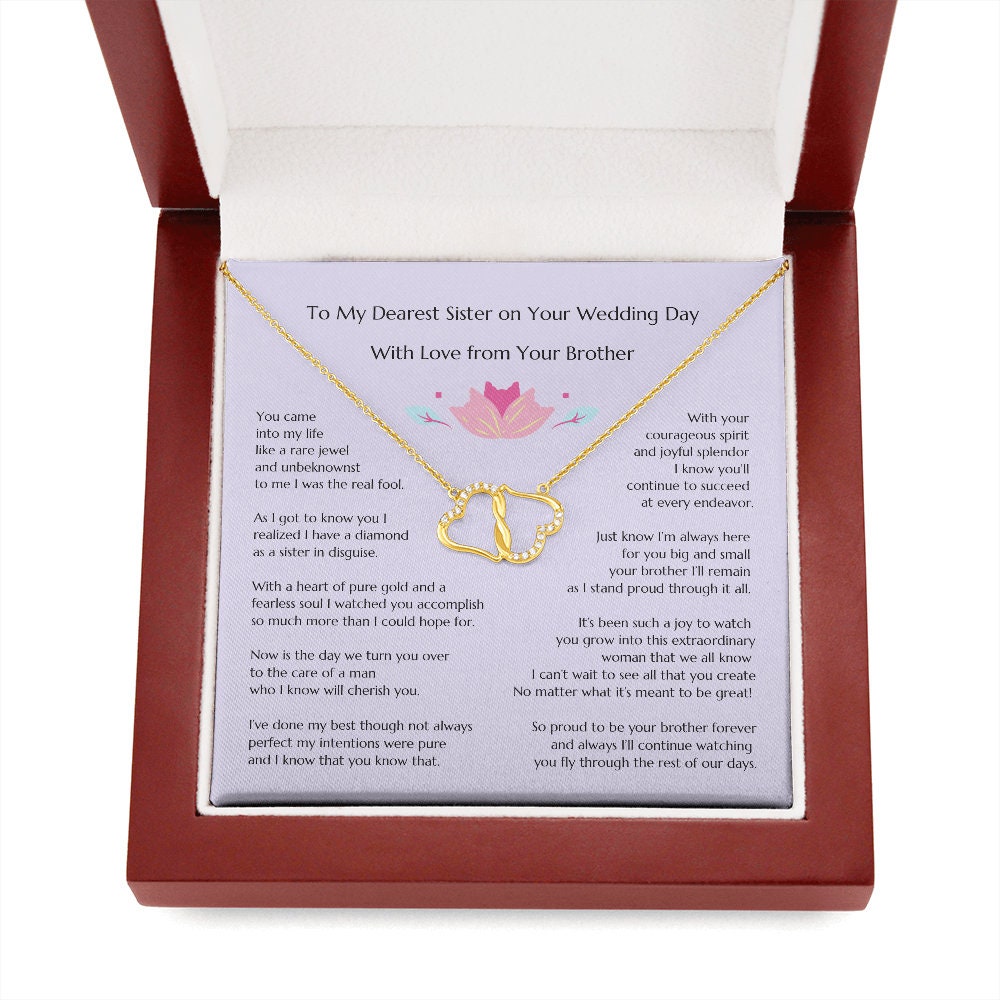 Gift for Bride, Minimalist Bride, Sister Bride Wedding, Everlasting Love, Gift from Brother, Gift Brother of the Bride, Sibling Wedding