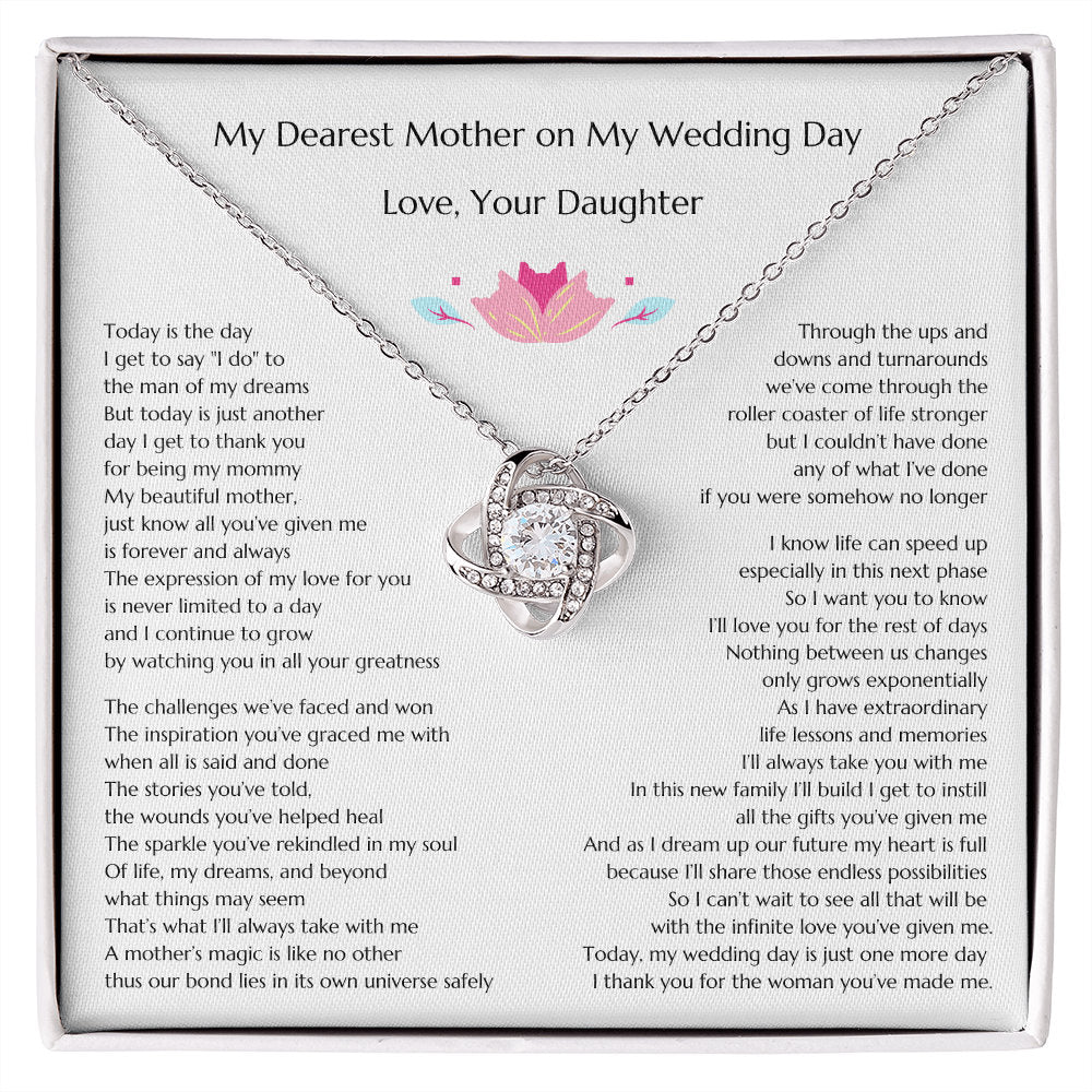 Gift from Bride to Mother of the Bride, Gold Knot Wedding Gift from Bride to MOB